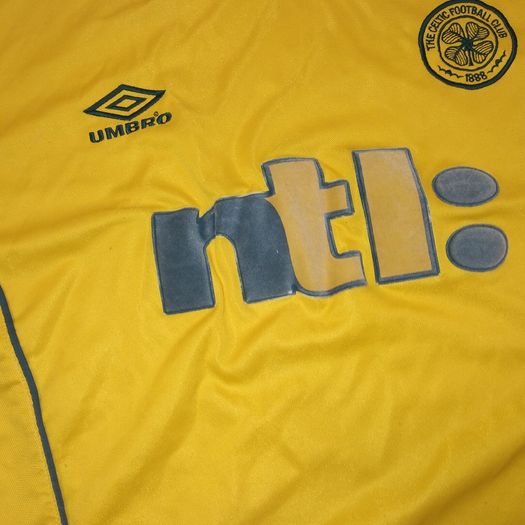 FREE POST 2000 Celtic (M) Jersey Shirt Umbro NTL Soccer Football Glasgow SCotland Ireland Vintage Retro Away Medium
