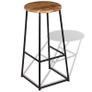 Bar Stools 2 pcs Solid Teak Wood Image 2