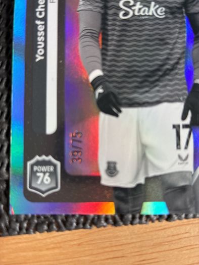 Youssef Chermiti /75 - Topps Premier League 25/26 B&W Rainbow Everton