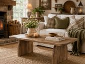 Coffee Table Mid-Century Style Sleek Oak Look with Artistic Curved Base