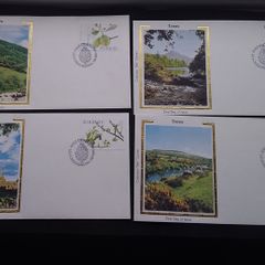 Ireland Stamps : Colorana " Silk " Cachet - " Irish Trees " Set of (4) First Day Covers - 1984