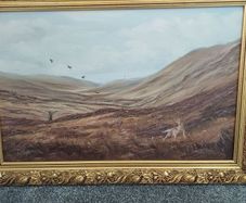 Large Vintage Framed Oil Painting (1977) - J. S. Morgan Hunting Scene