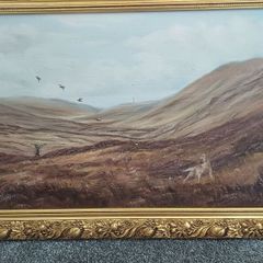 Large Vintage Framed Oil Painting (1977) - J. S. Morgan Hunting Scene