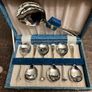 Vintage Nickel Silver Dessert Set in Box Image 2