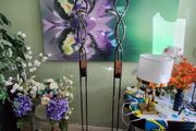 2 Bronze metallic tall floor lamps