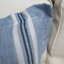 New 52cm x 52cm Oxford style Cambridge blue, French navy and white outdoor cushion Image 8