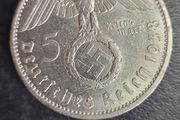 Silver 3RD REICH WW2 5 marks coin