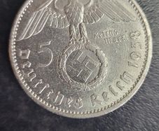 Silver 3RD REICH WW2 5 marks coin