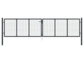 Mesh Garden Gate Galvanised Steel 400x150 cm Grey