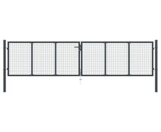 Mesh Garden Gate Galvanised Steel 400x150 cm Grey