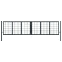 Mesh Garden Gate Galvanised Steel 400x150 cm Grey