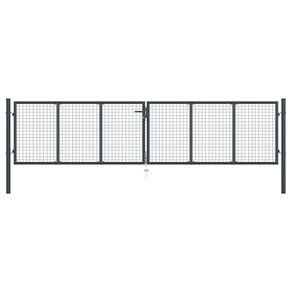 Mesh Garden Gate Galvanised Steel 400x150 cm Grey