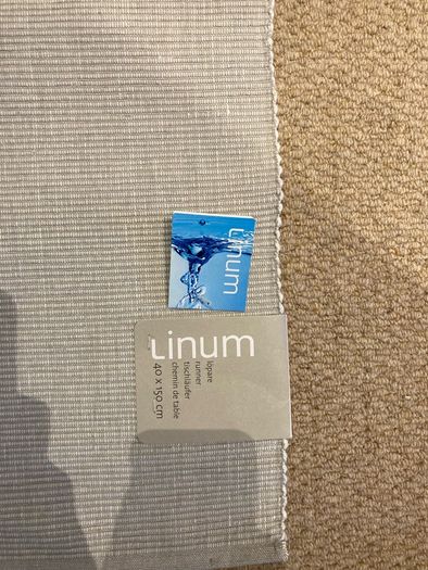 Ribbed grey table runner