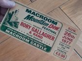 Rory Gallagher Souvenir Ticket McCroom CAstle 1977