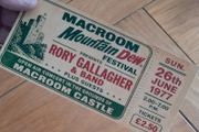 Rory Gallagher Souvenir Ticket McCroom CAstle 1977