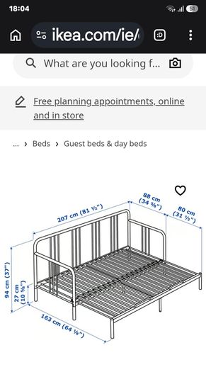 Ikea black metal bed frame