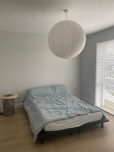 Double/single bed day bed frame markerad virgil abloh ikea painted black