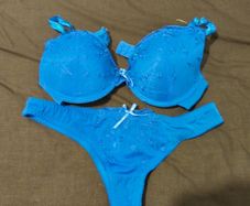 No Secret blue bra and thong set. 34d and 12/14