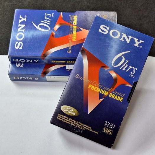 Lot of 3x Sony T-120 Premium Grade VHS Tape Sleeves