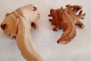 Hand Crafted Wooden Lizards x 2