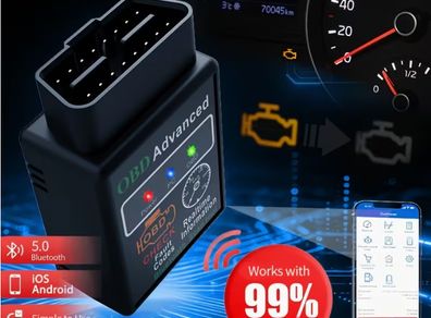 OBD2 Diagnostic Scanner, Bluetooth Car Diagnostic Tool, Compatible with All OBDII Protocol Vehicles Since 1996,