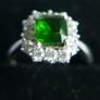 Vintage  Square Emerald and Sterling Silver 925 hallmarked  Ring  Band size N1/2 - 4,2g Image 3