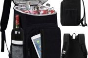 Thermal Backpack Cooler Black Picnic Bag