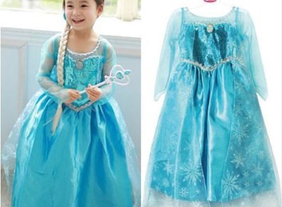 New Frozen Princess Elsa Fancy Dress 6-7 Yrs