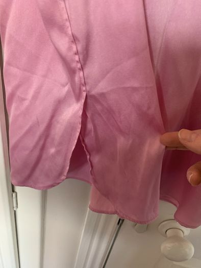 Baby pink long silk Caliban blouse (size 40)