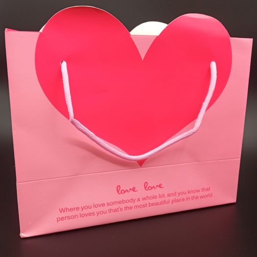Pink/Red Heart Shaped Gift/Party Bags - Small/Large