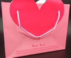 Pink/Red Heart Shaped Gift/Party Bags - Small/Large