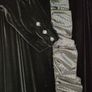 Vintage 80s black velvet ruffle dress size XS or Small postage included Image 9
