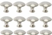 12PCS Cabinet Door Knobs Round Mushroom Shape Pull Handle 28mm Stainless Steel Brushed Chrome Cabinet for Furniture Drawer Door Cupboard Wardrobe (AVAILABLE IN BLACK AND SILVER)