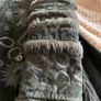Vintage black embellished long leather coat / black suede long jacket / 90s suede coat / black suede leather coat Image 3