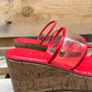 DKNY Red Clear Strap Cork Wedge Sandals | Size EU 36 UK 3 Image 6