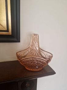 art deco pink glass