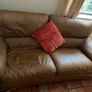 3 + 2 Seater Brown Leather Couches Image 3