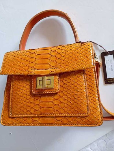 RARE Authentic Silvano Biagini Genuine Python Leather Handbag - New With Tags