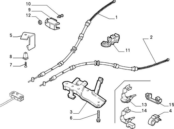 Genuine Fiat Coupe 1994-1996, 1996-2000, Rh Handbrake Cable 46401725