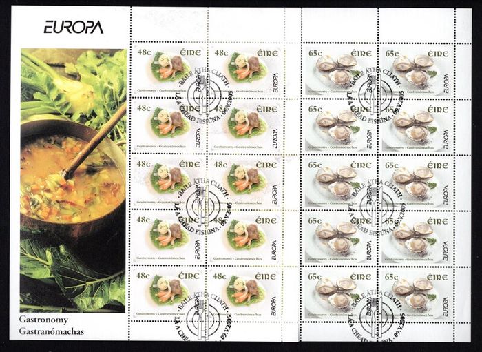 2005 Ireland Europa (Gastronomy) Commemorate Stamp Sheetlet Finse Used with First Day Issue cancel