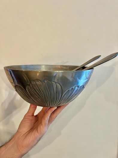 French Art Deco Style Salad Bowl & Servers