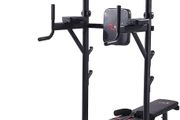 _Power Tower without Bench Home Multi Gym Pull Up Bar Dip Station, Multifunctional Bodybuilding Power Station, Strength Training Fitness Exercise Equipment for Home, Gym, Office