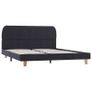 Bed Frame Dark Grey Fabric 135x190 cm Image 2