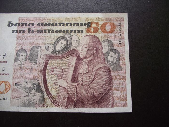 1982 Central Bank of Ireland 50 Pounds note. B Series