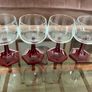 Vintage Luminarc Ruby Red Wine Glass Hexagonal Base Made in France Image 3