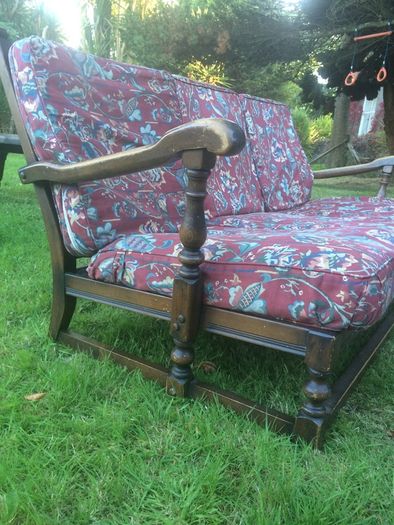 Unusual Wooden Frame Sofa with removal cushions