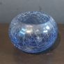 Lovely Modern Crackle Glass Bowl in an Unusual Shade of Purplely Indigo Blue Image 2
