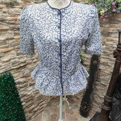 Vintage floral peplum blouse size S M  Postage included
