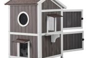 Cat House 2-story Wooden  Cat Shelter Outdoor Indoor
