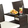 _Polyrattan Garden Bench with Table, 2-Seater, for Garden, Balcony and Patio, Plastic Feet, Garden Bench with Seat Cushion Image 3